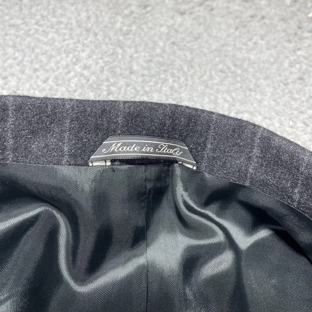 Banana Republic Suit Jacket‎ Mens Size 42L Gray Pinstripe 3 Button Made Italy